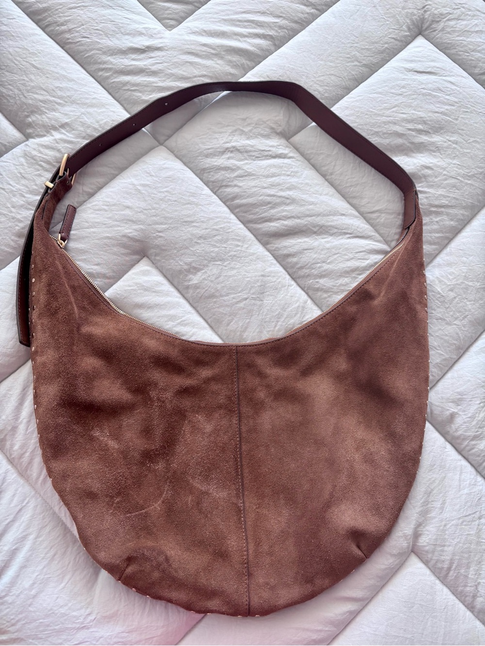 Brown Suede Hobo Shoulder Bag - Madewell - Picture 3 of 6